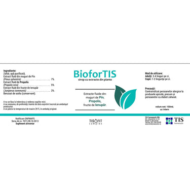 TISOFIT BioforTIS Sirop fitocomplex